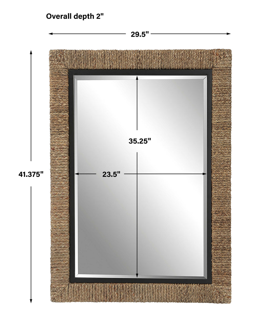 Island Braided Straw Mirror