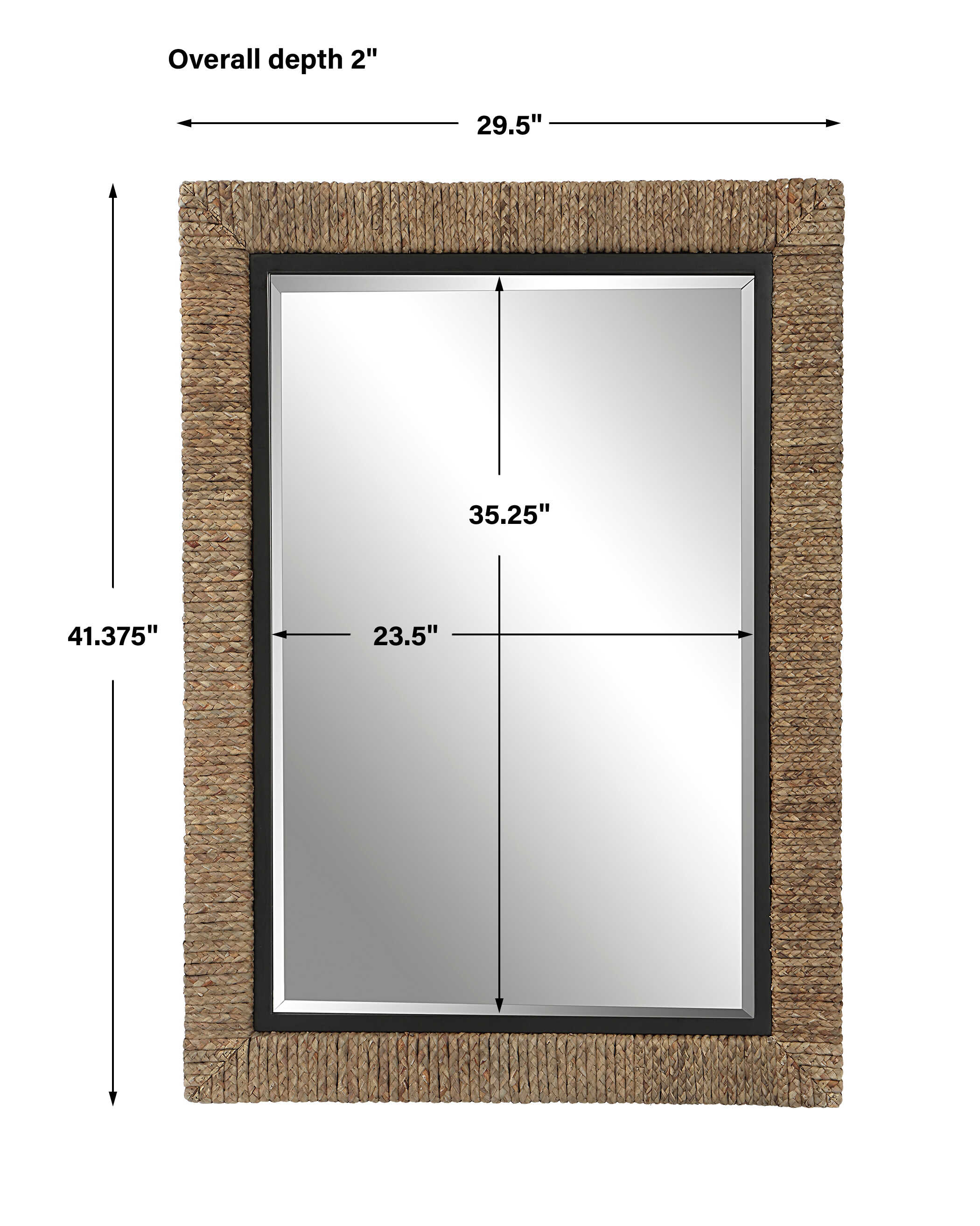 Island Braided Straw Mirror