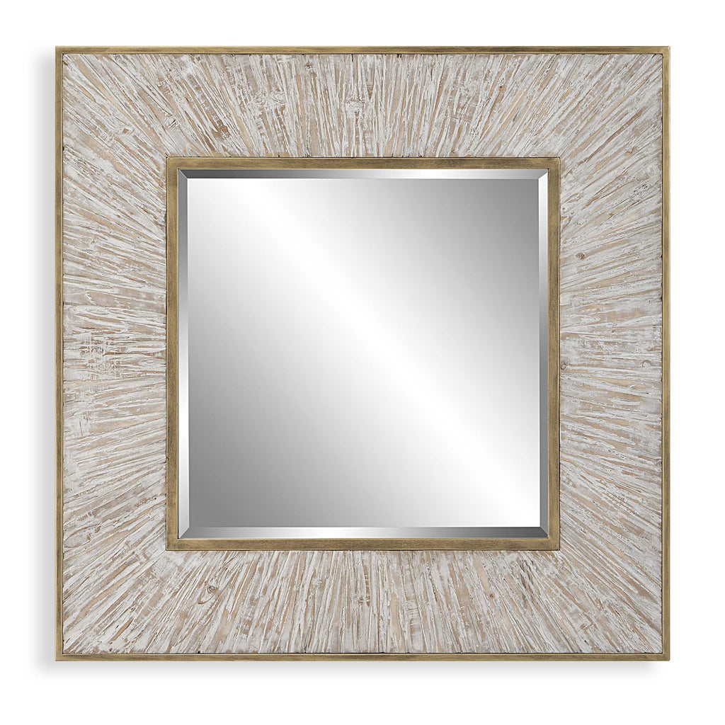 Wharton Whitewashed Square Mirror