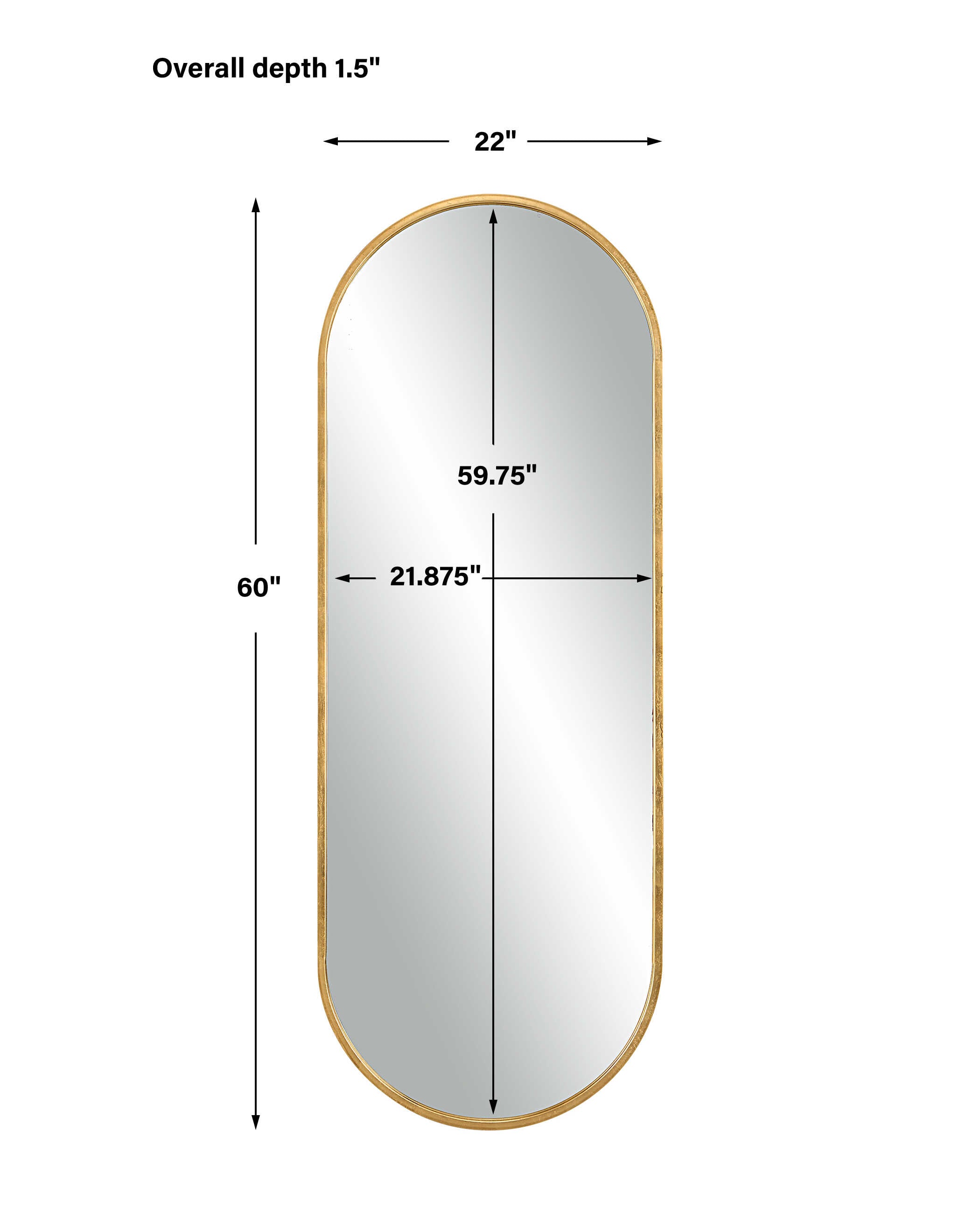 Varina Tall Gold Mirror