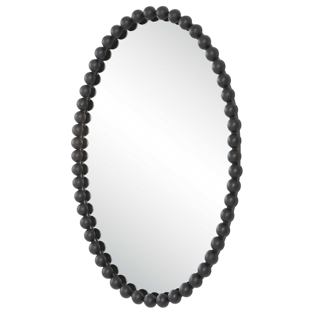Serna Black Oval Mirror
