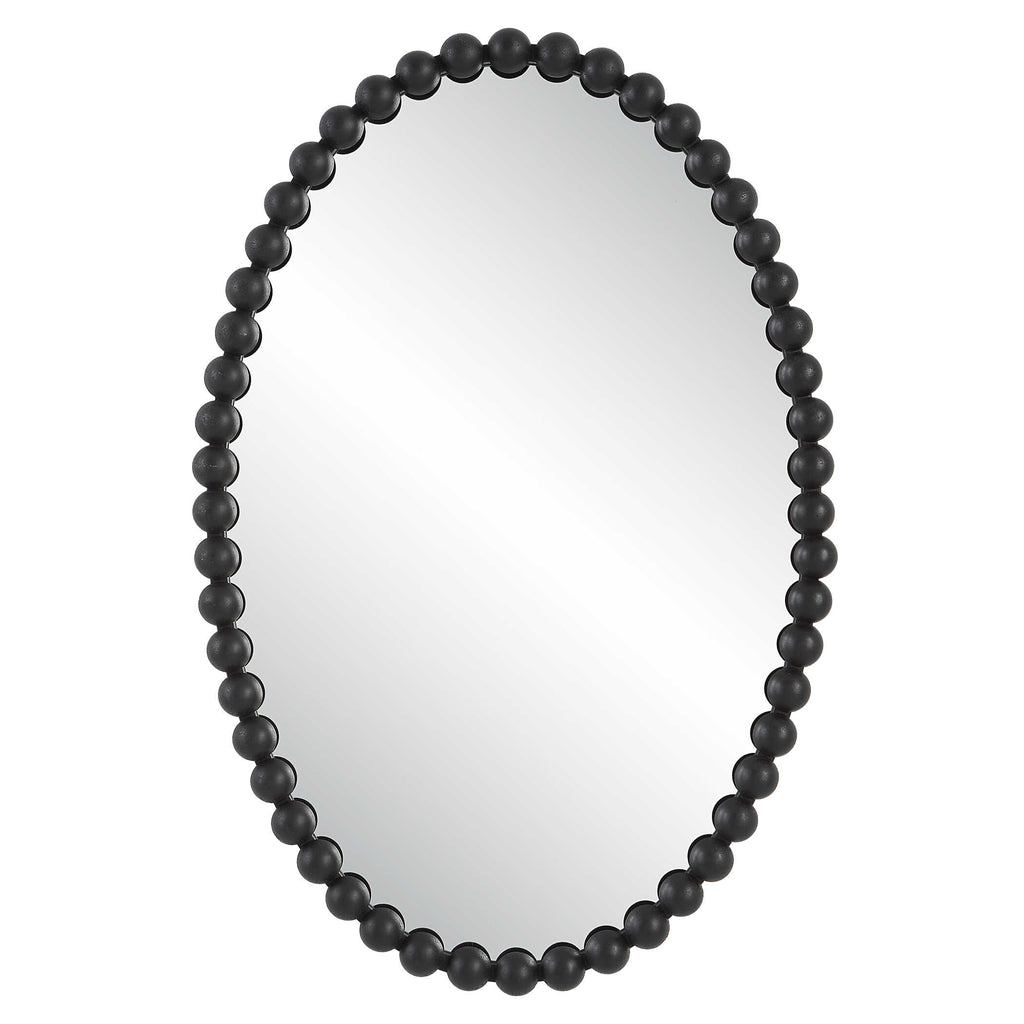 Serna Black Oval Mirror