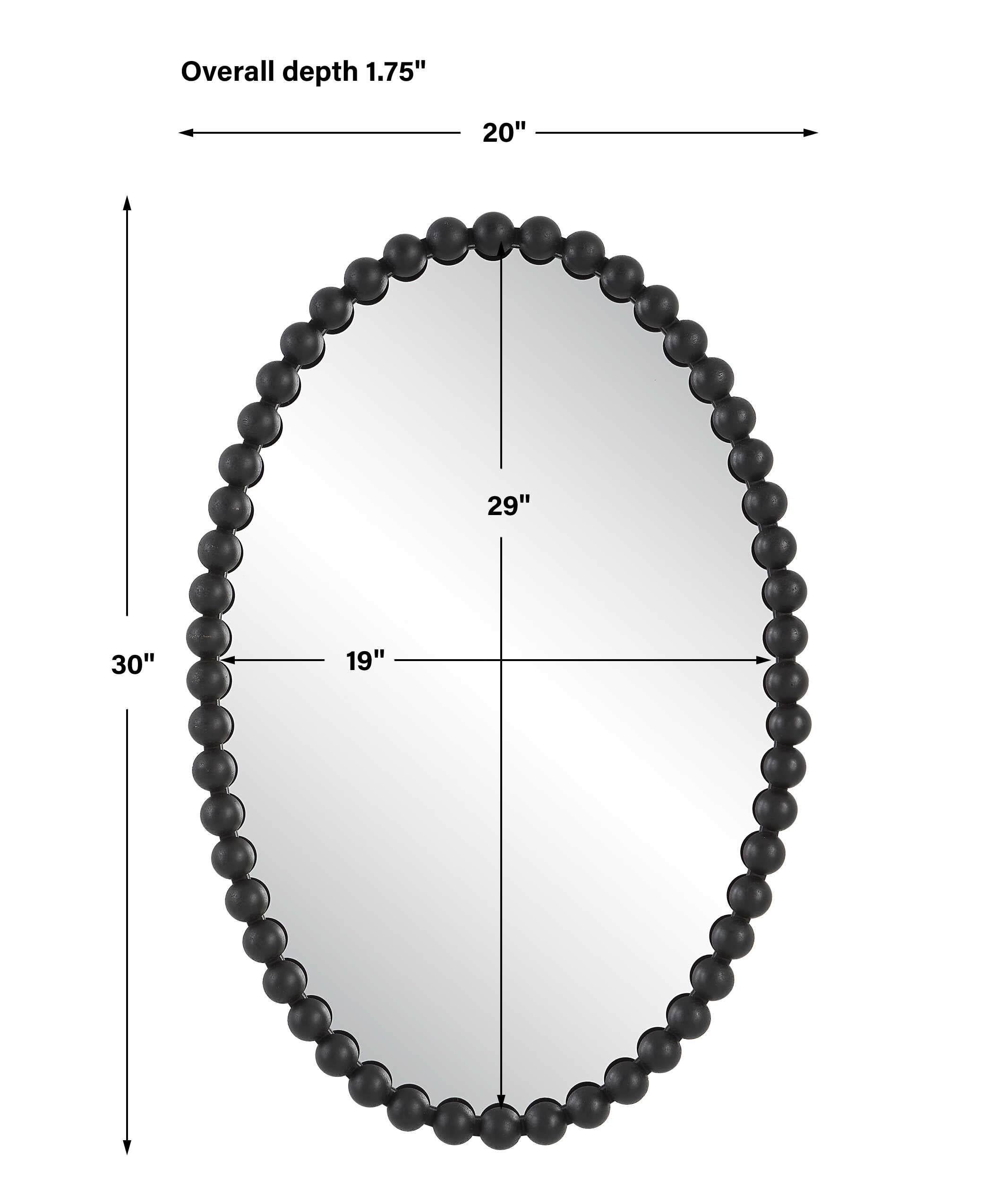 Serna Black Oval Mirror