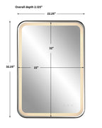 Crofton Lighted Black Vanity Mirror