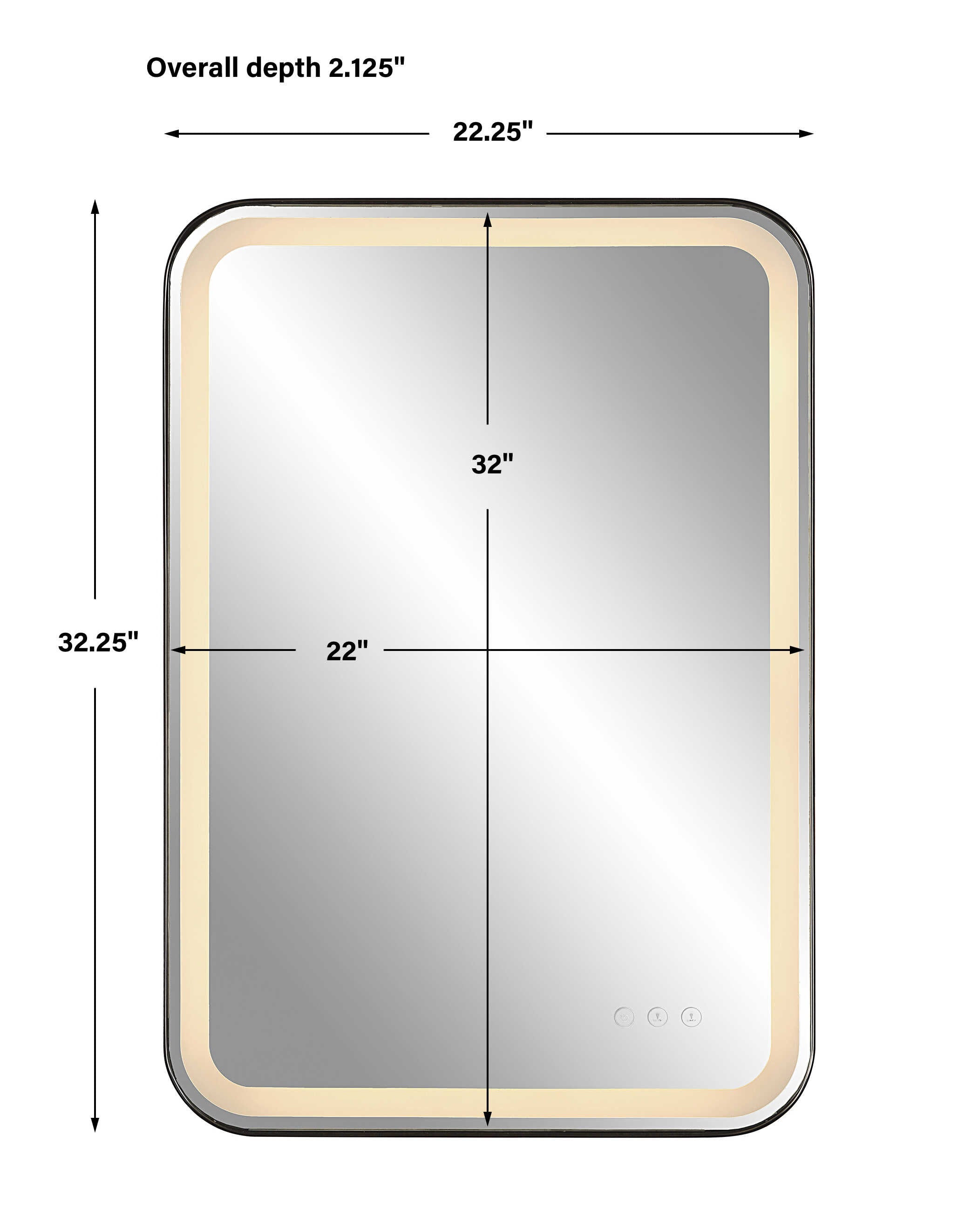 Crofton Lighted Black Vanity Mirror