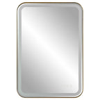 Crofton Lighted Brass Vanity Mirror