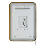 Crofton Lighted Brass Vanity Mirror