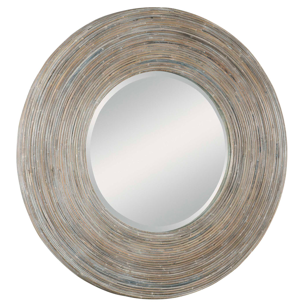 Vortex White Washed Round Mirror