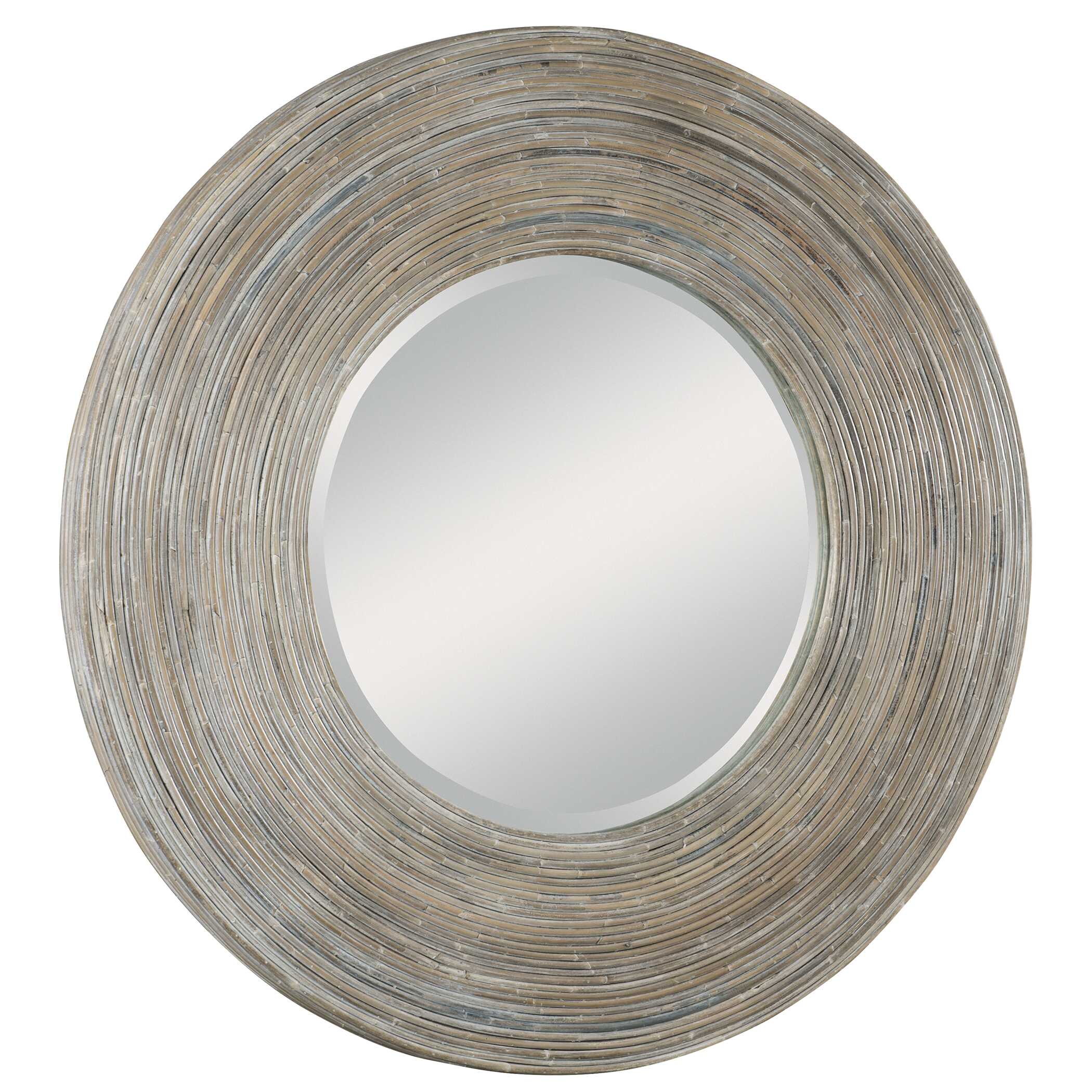 Vortex White Washed Round Mirror