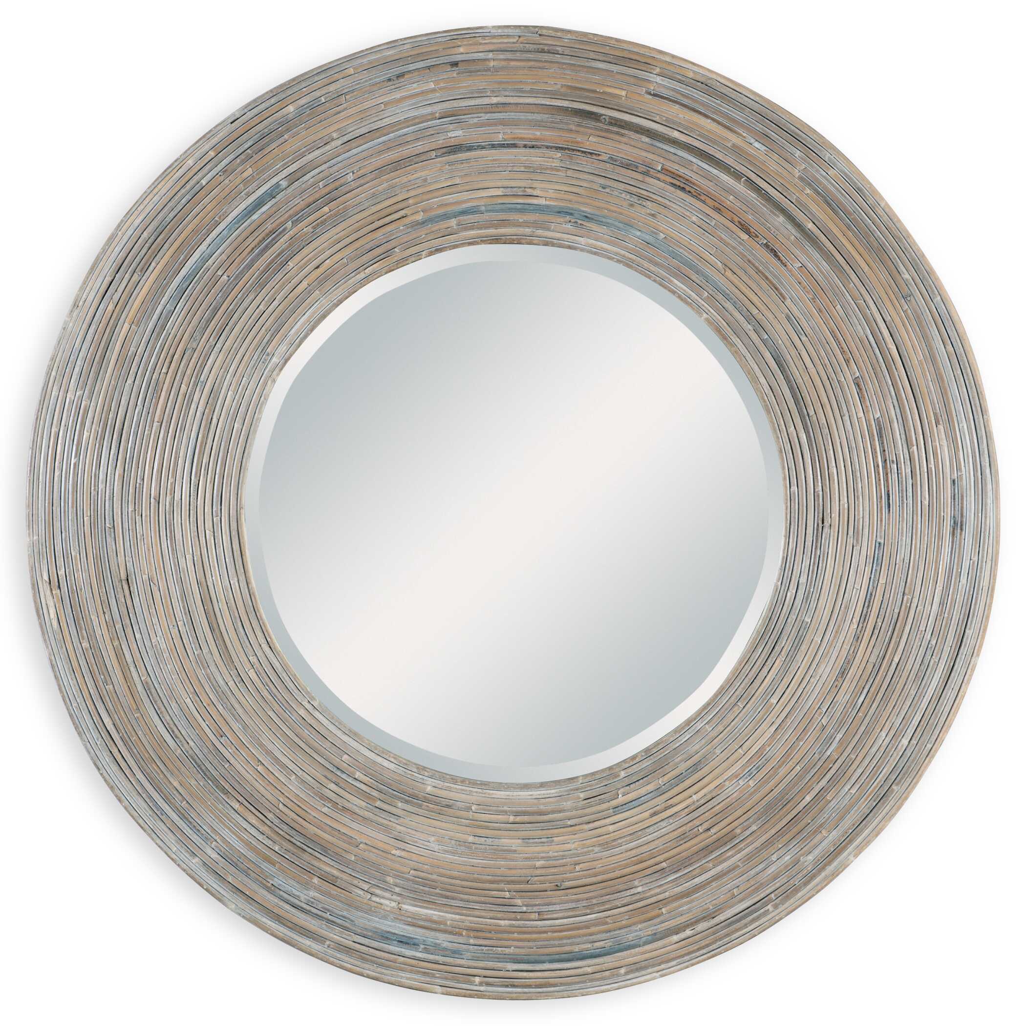 Vortex White Washed Round Mirror