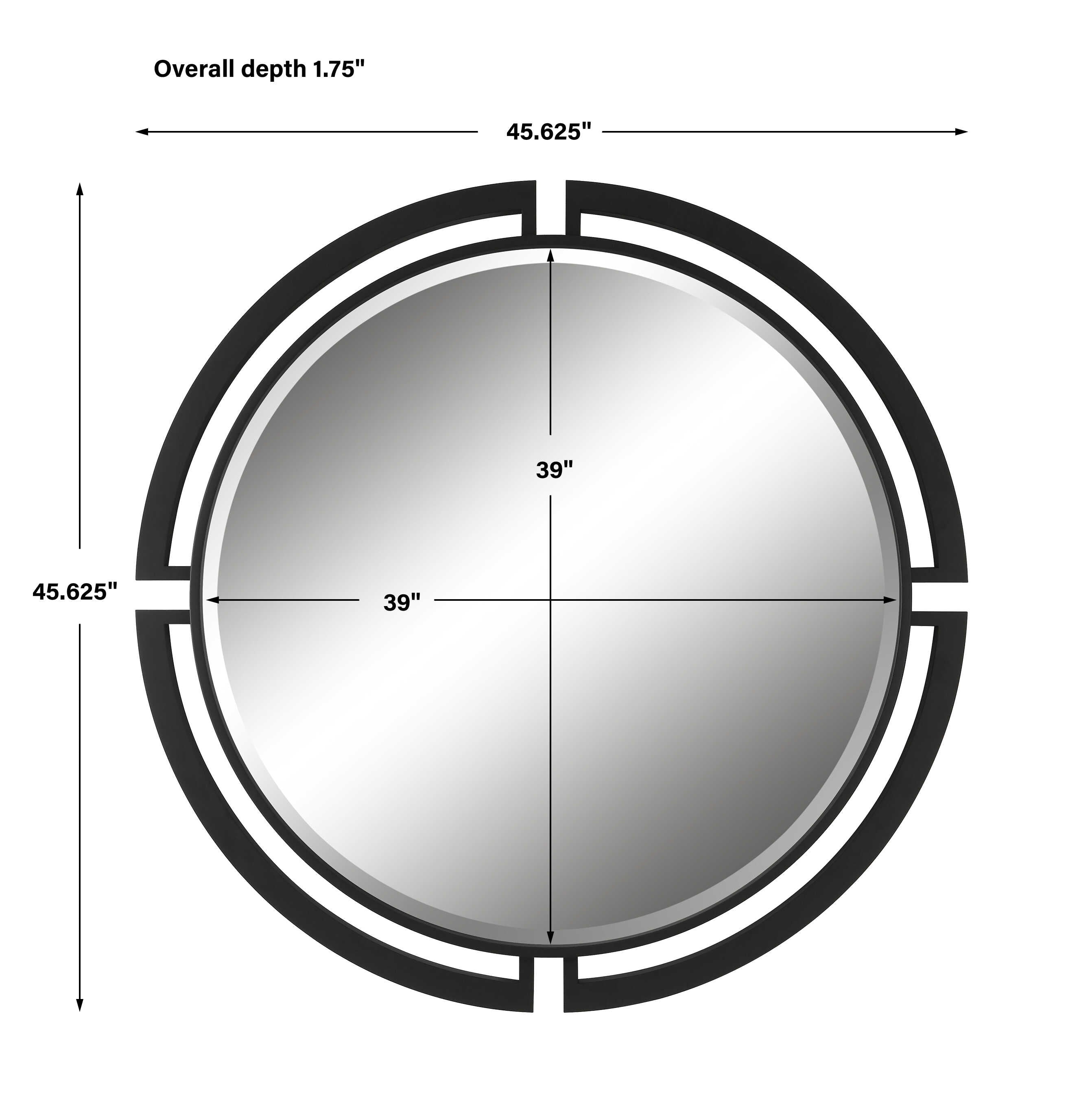 Quadrant Modern Round Mirror