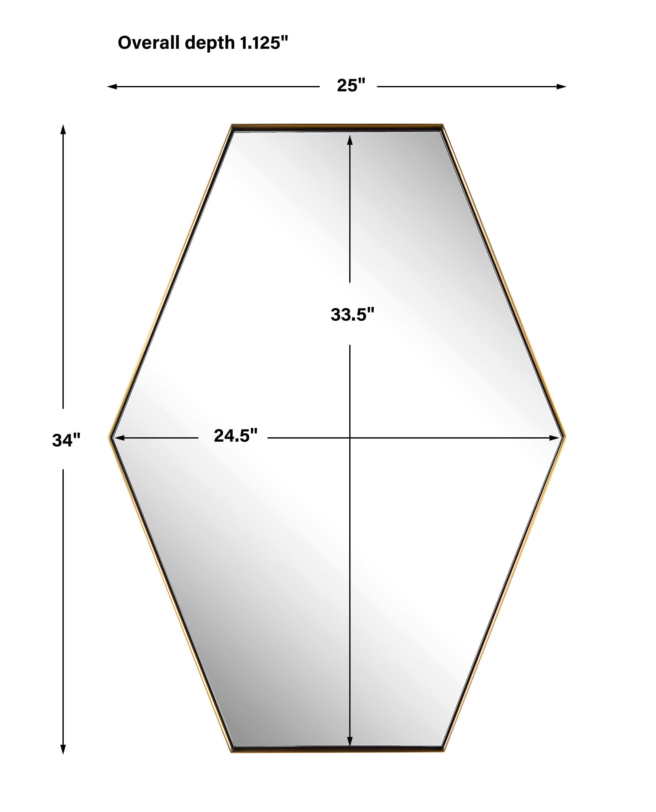 Ankara Brass Hexagon Mirror