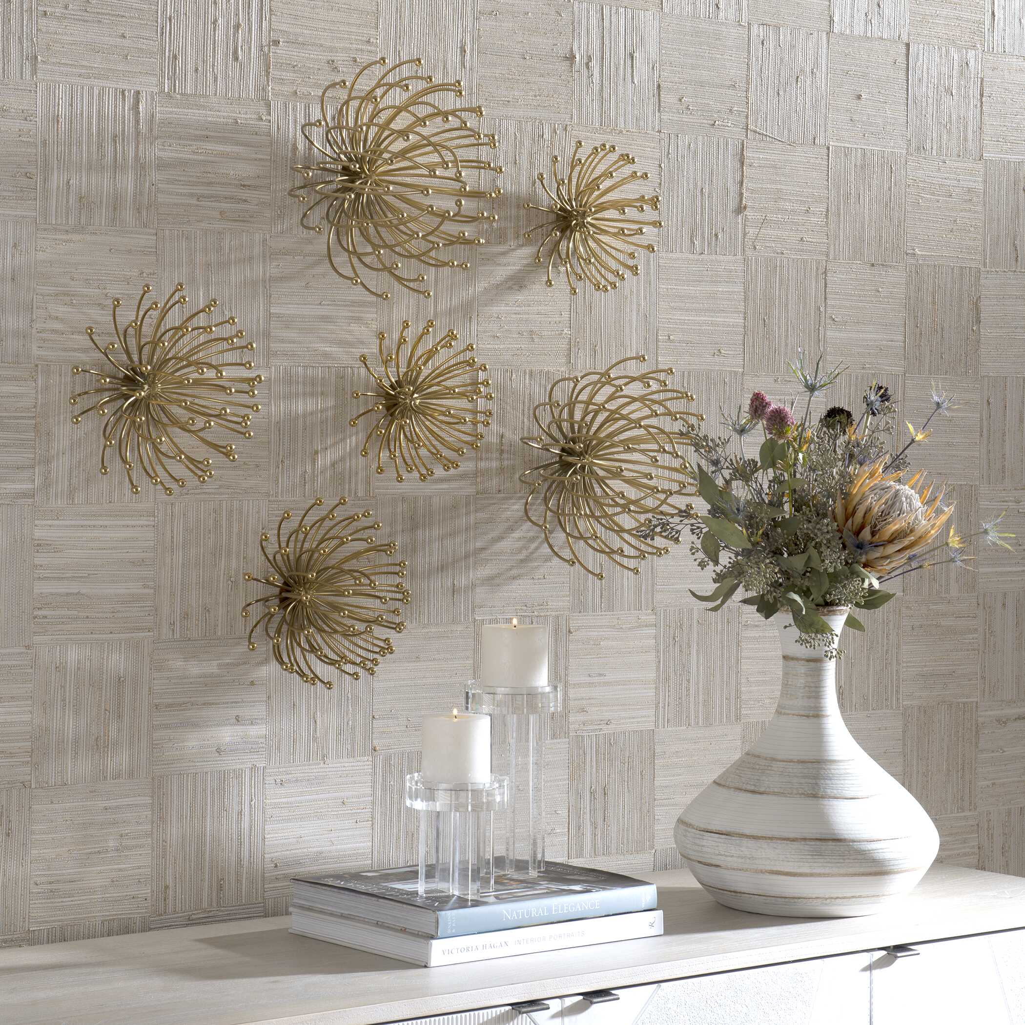 Aga Gold Metal Wall Decor Set/3