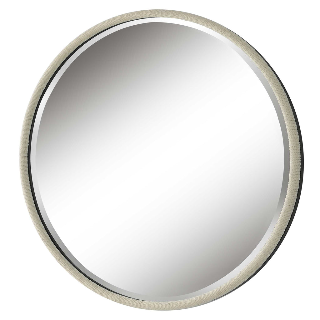 Ranchero White Round Mirror