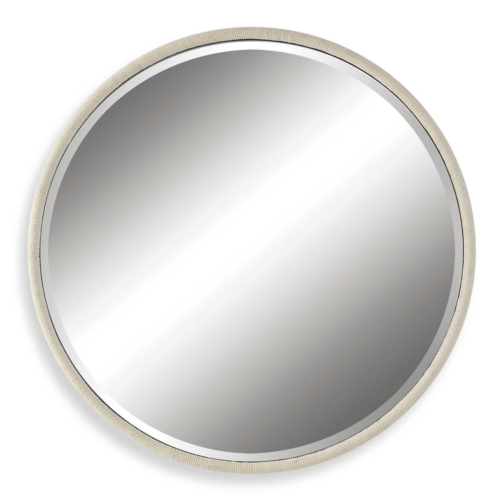 Ranchero White Round Mirror
