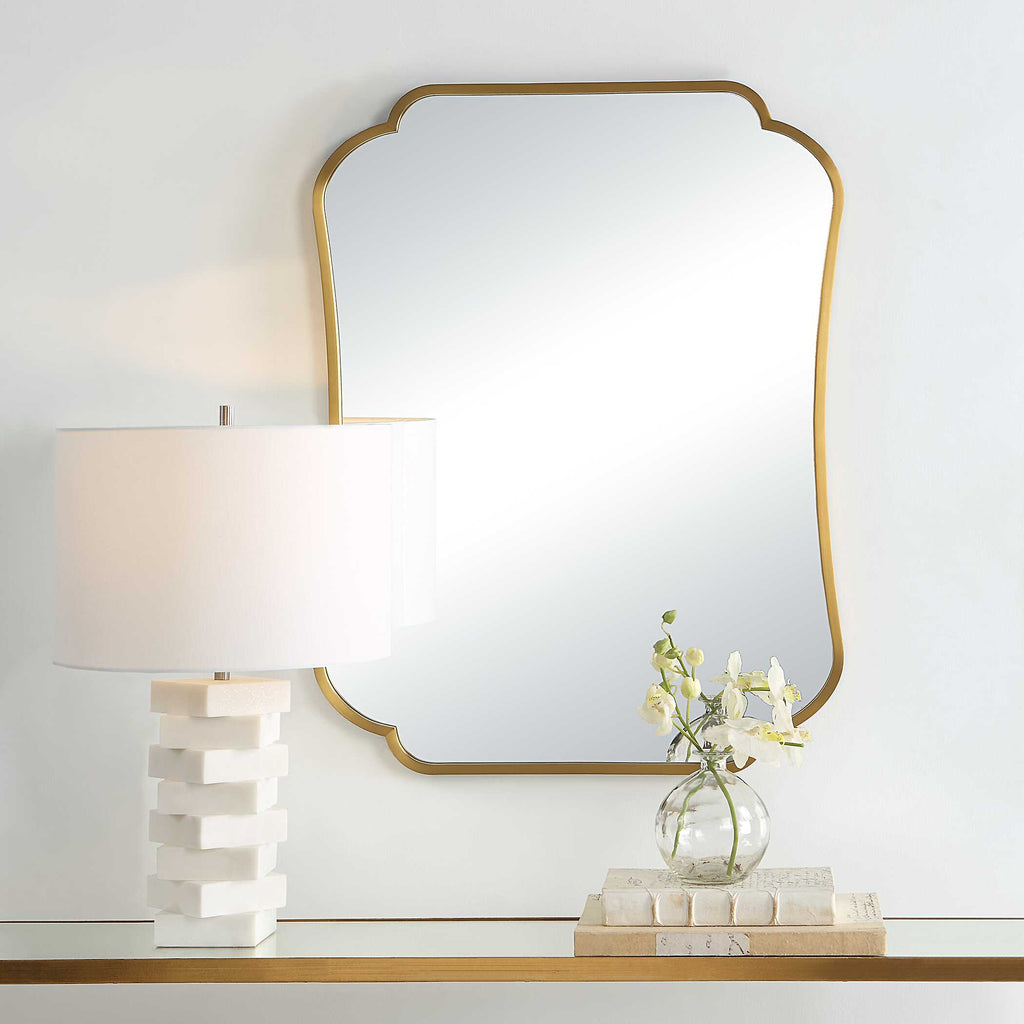 Athena Brushed Brass Mirror