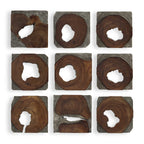 Jungle Wood Paneled Wall Art Set/9