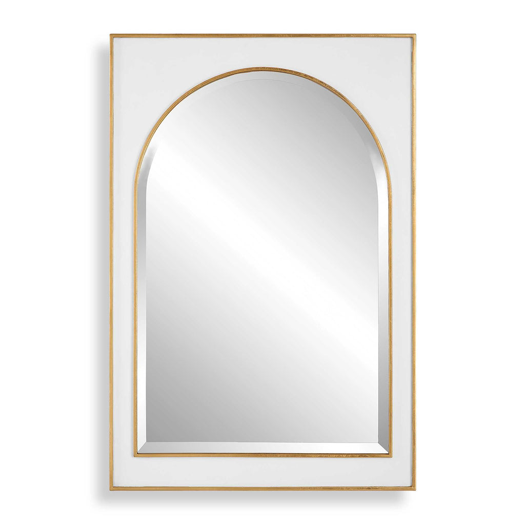 Crisanta Gloss White Arch Mirror