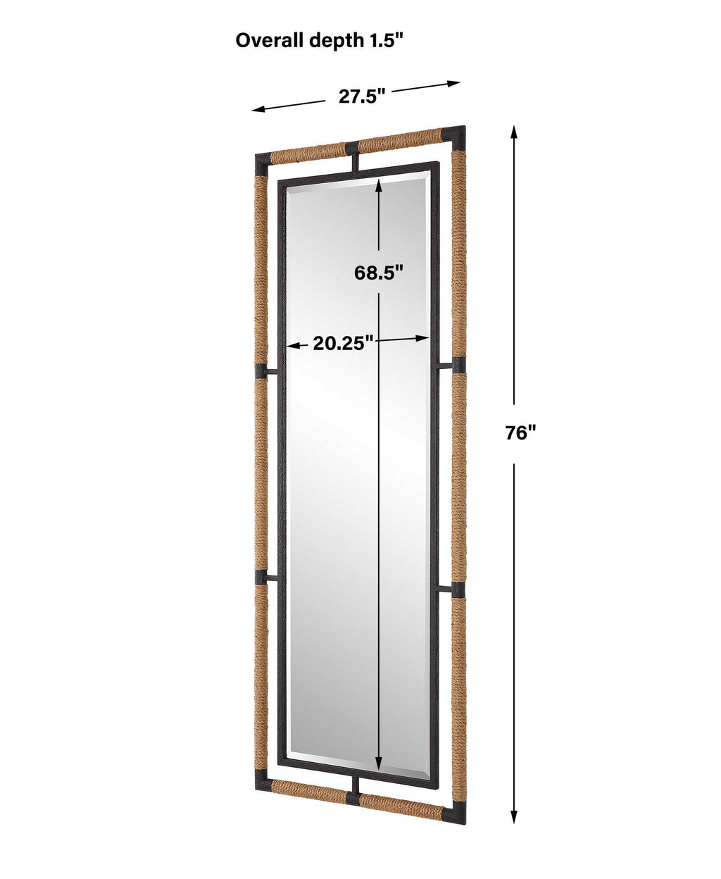 Melville Iron & Rope Tall Mirror