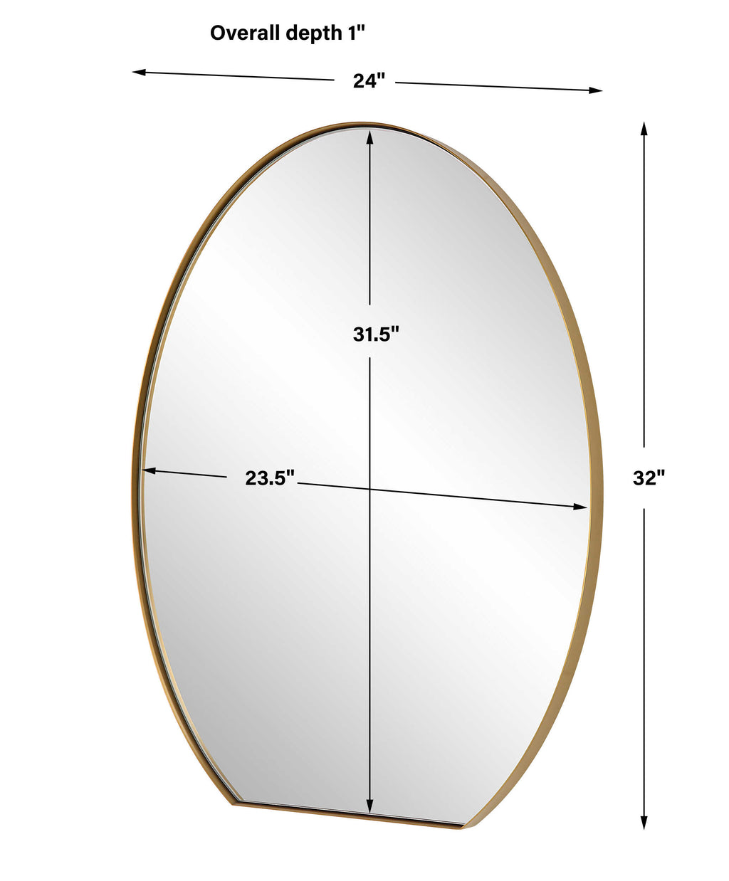 Cabell Brass Oval Mirror