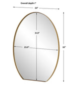 Cabell Brass Oval Mirror