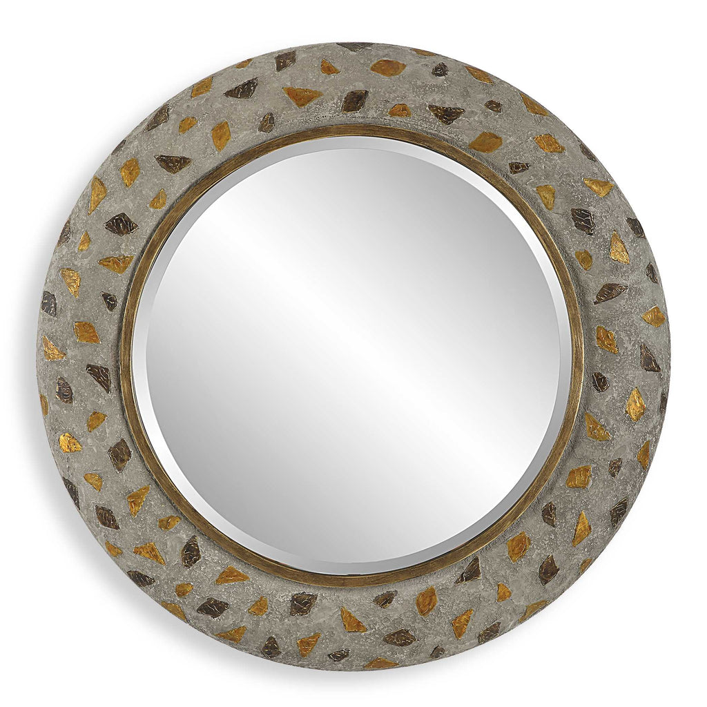 Copper Terrazzo Round Mirror