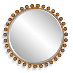 Cyra Wood Beaded Round Mirror