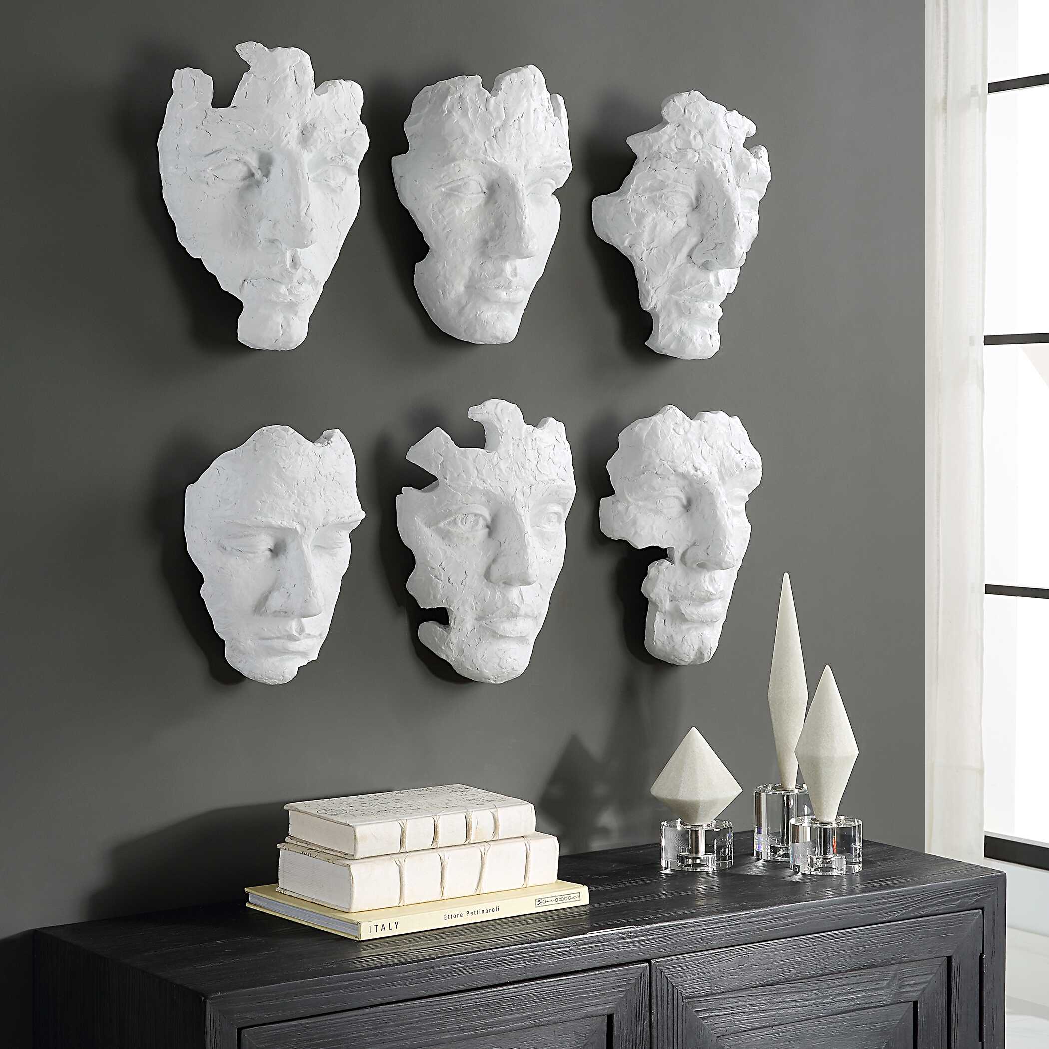 Self-Portrait White Mask Wall Decor Set/6