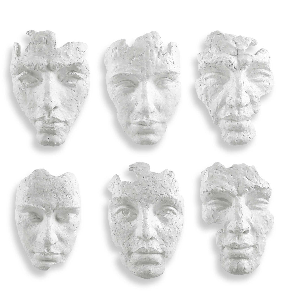 Self-Portrait White Mask Wall Decor Set/6