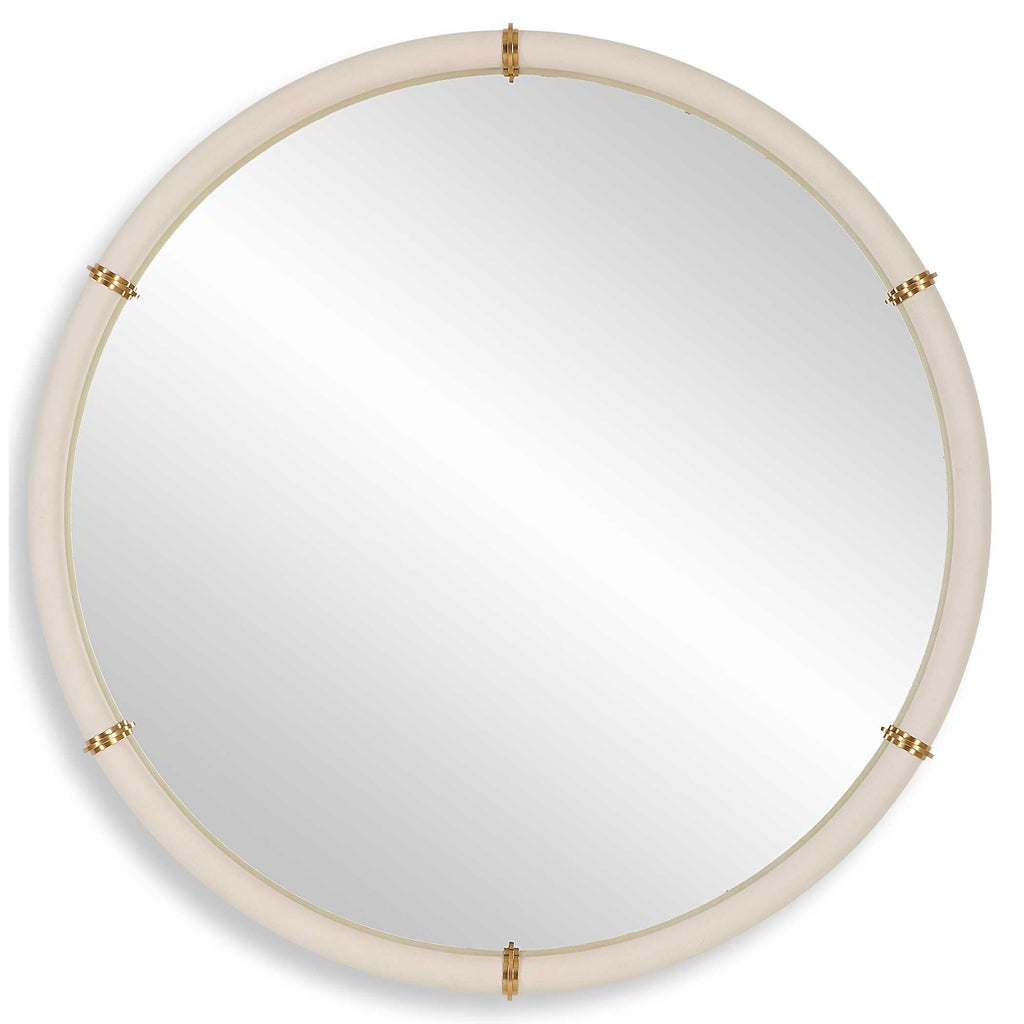 Cyprus White Round Mirror