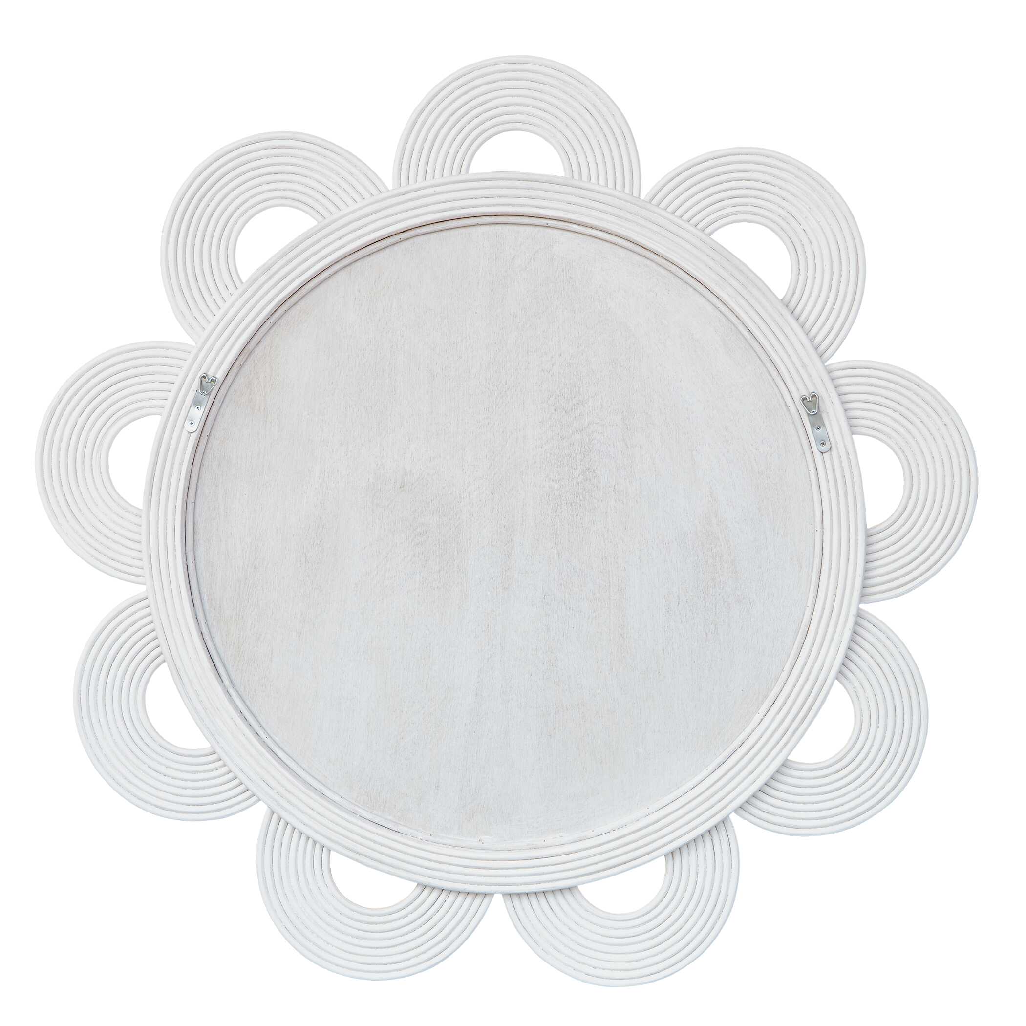 Clematis White Rattan Round Mirror