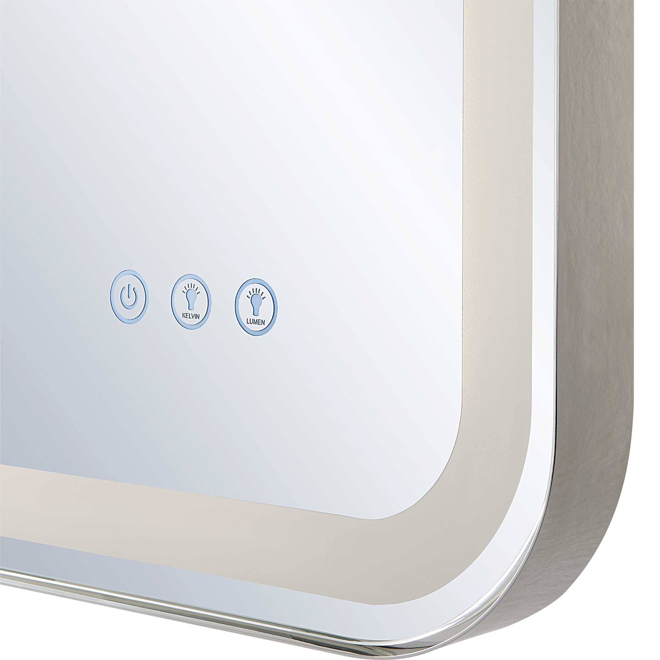 Crofton Lighted Nickel Vanity Mirror