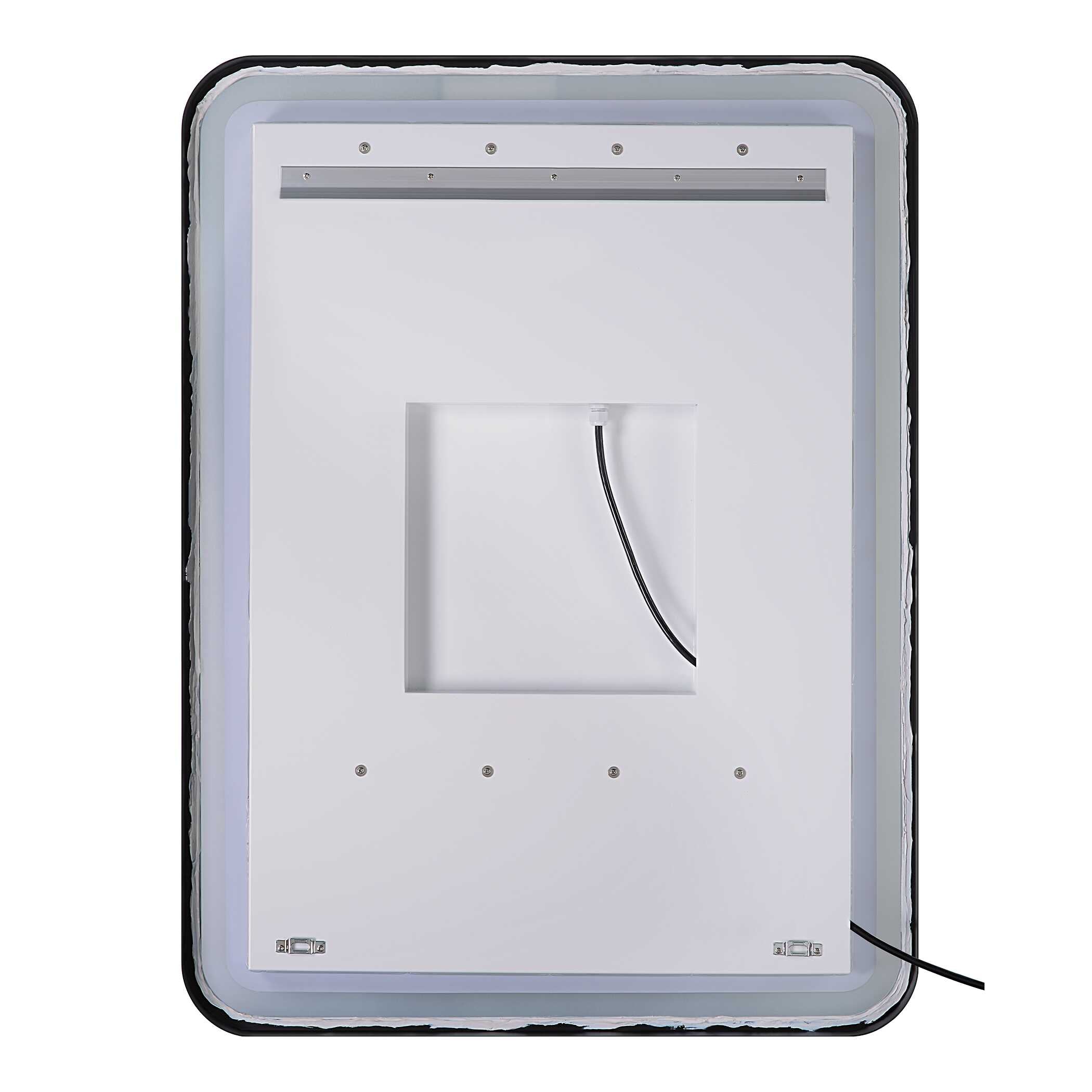 Crofton Lighted Nickel Vanity Mirror