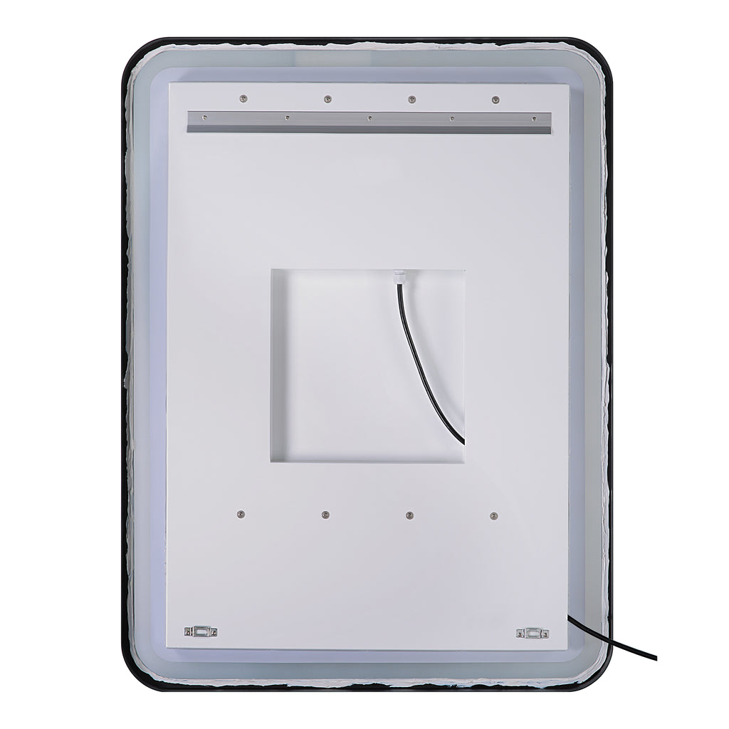 Crofton Lighted Nickel Vanity Mirror