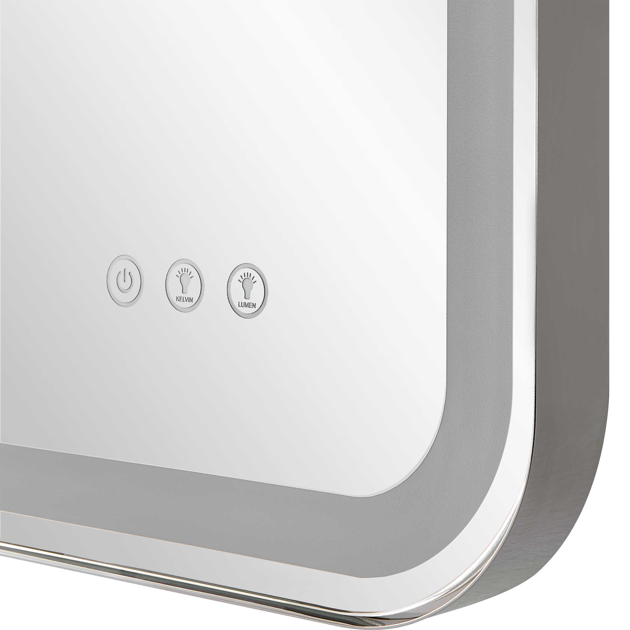 Crofton Lighted Nickel Vanity Mirror