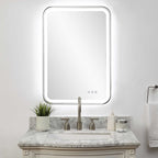 Crofton Lighted Nickel Vanity Mirror