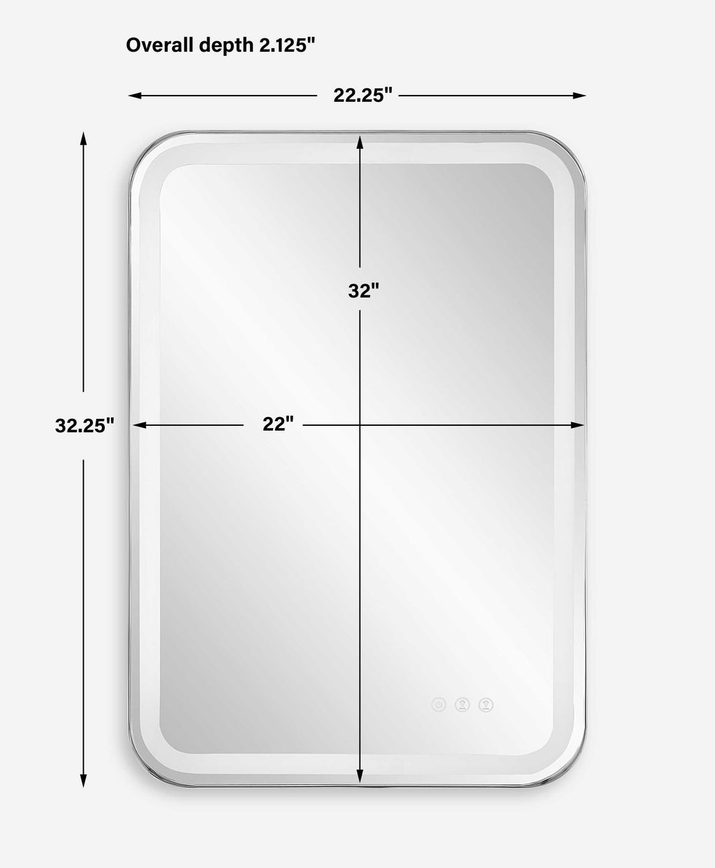 Crofton Lighted Nickel Vanity Mirror