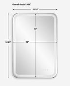 Crofton Lighted Nickel Vanity Mirror