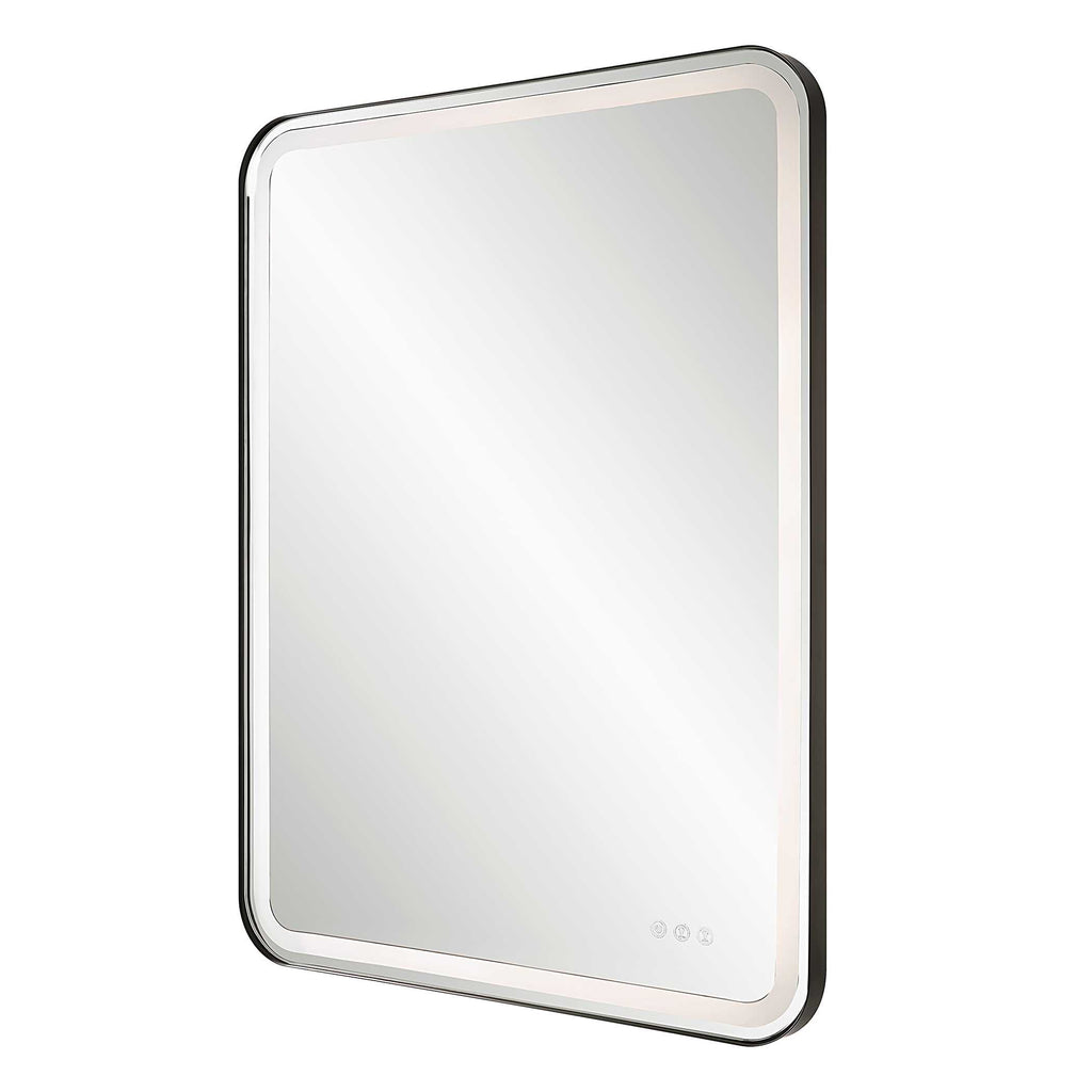 Crofton Lighted Black Large Mirror