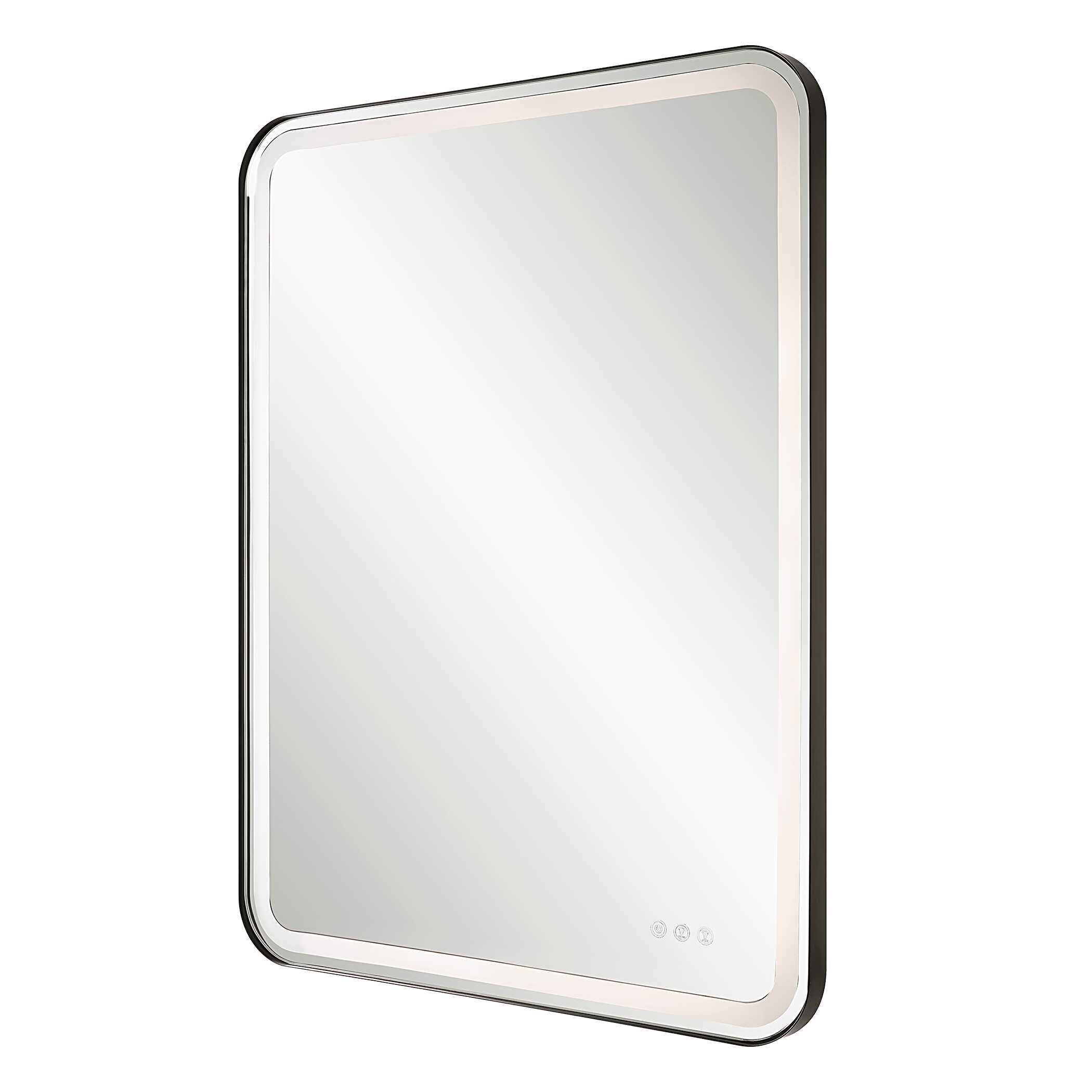 Crofton Lighted Black Large Mirror