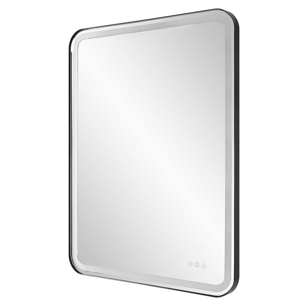Crofton Lighted Black Large Mirror