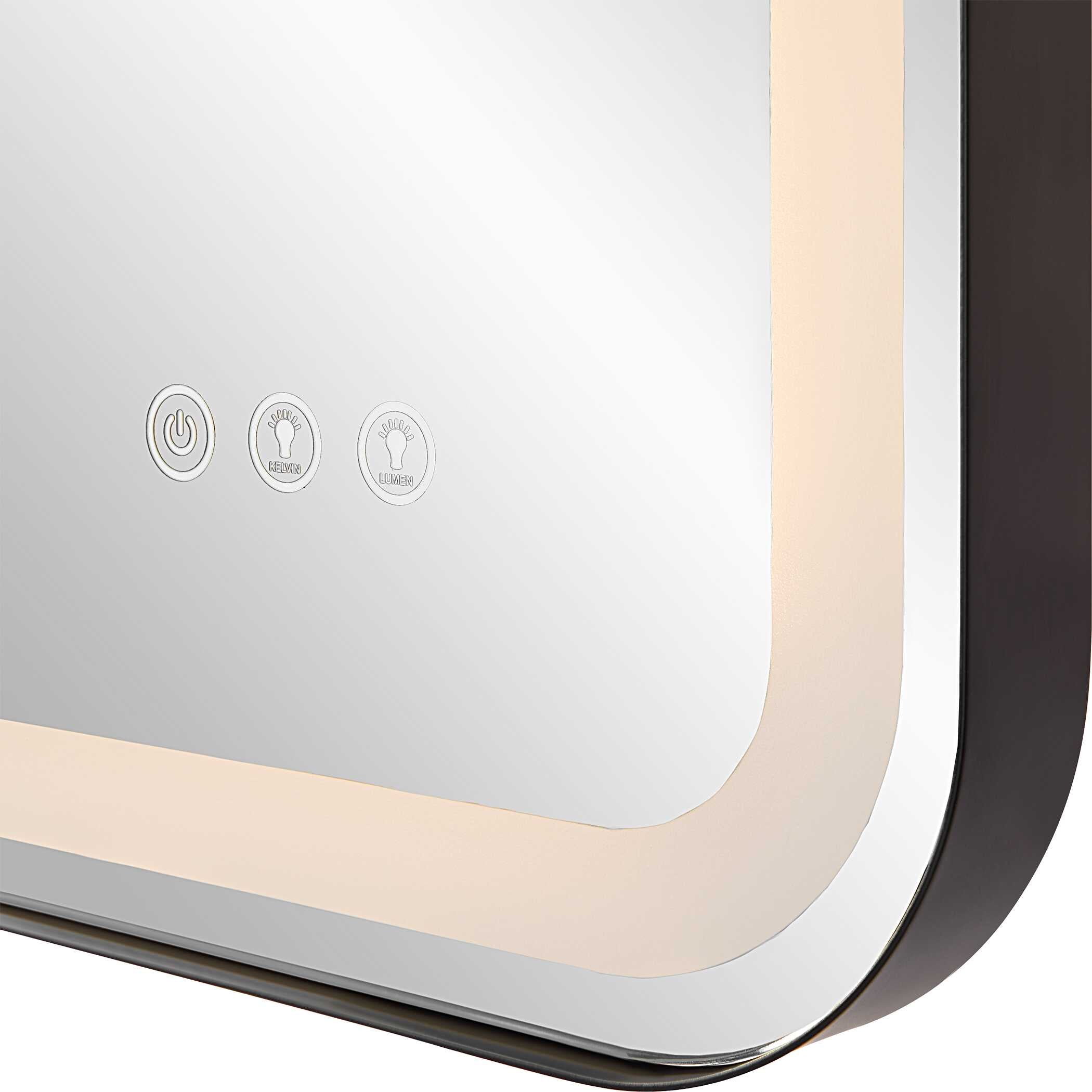 Crofton Lighted Black Large Mirror