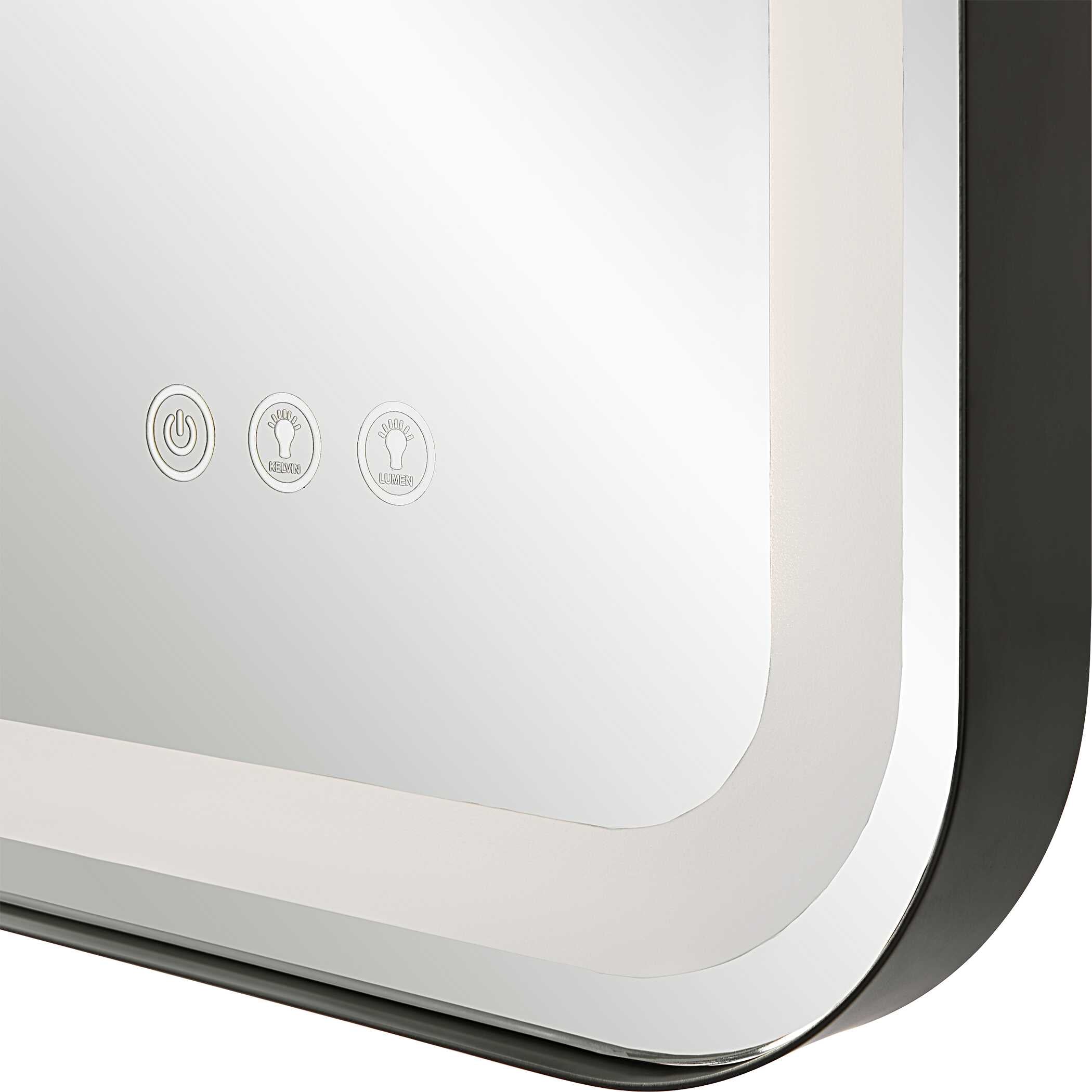 Crofton Lighted Black Large Mirror