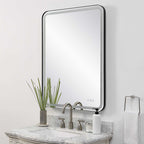 Crofton Lighted Black Large Mirror