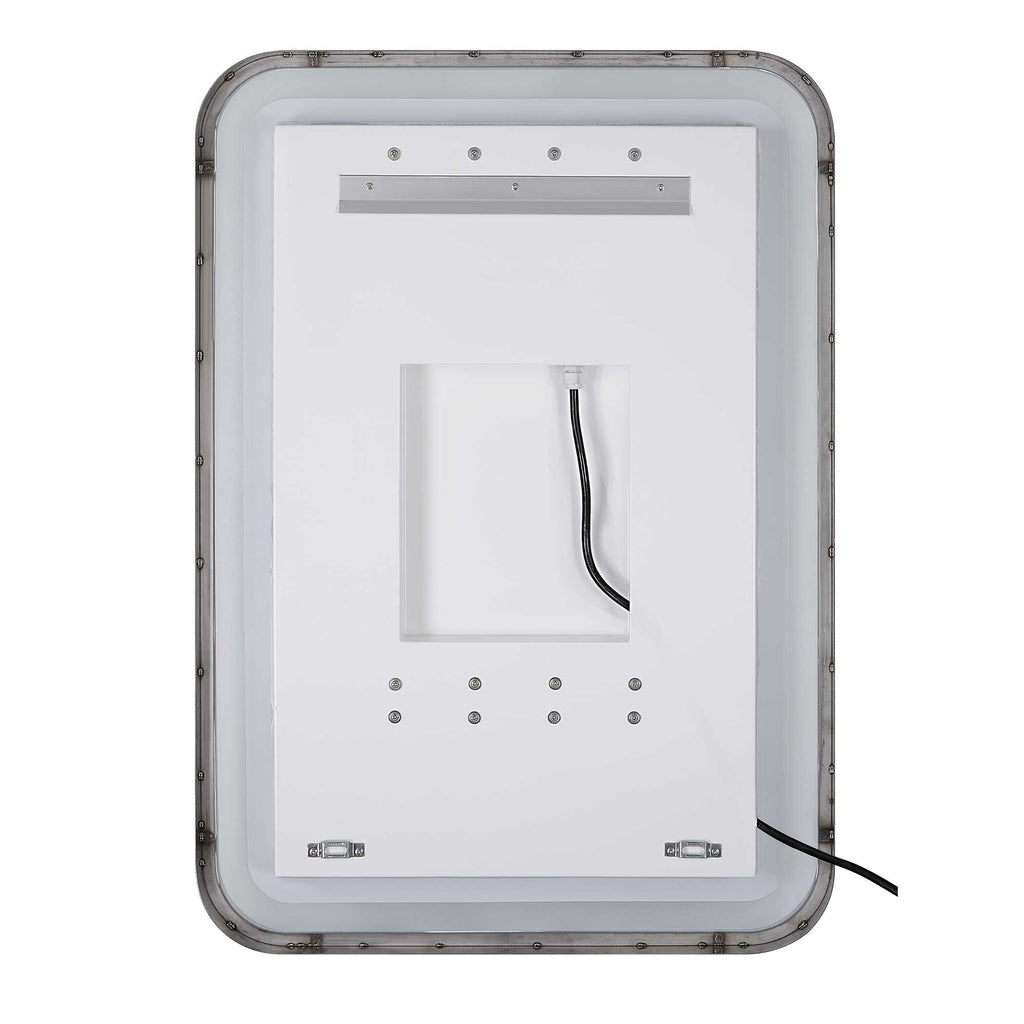 Crofton Lighted Black Large Mirror