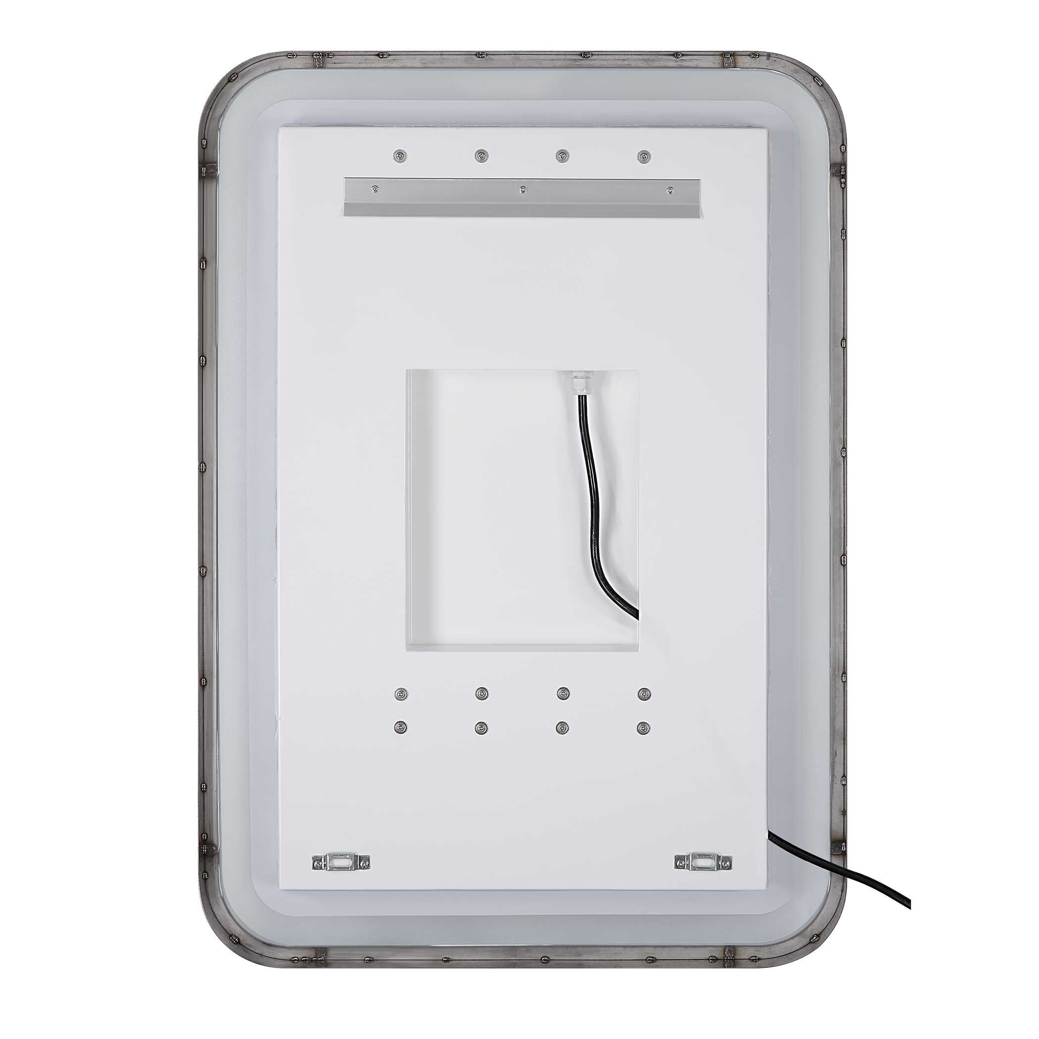 Crofton Lighted Black Large Mirror