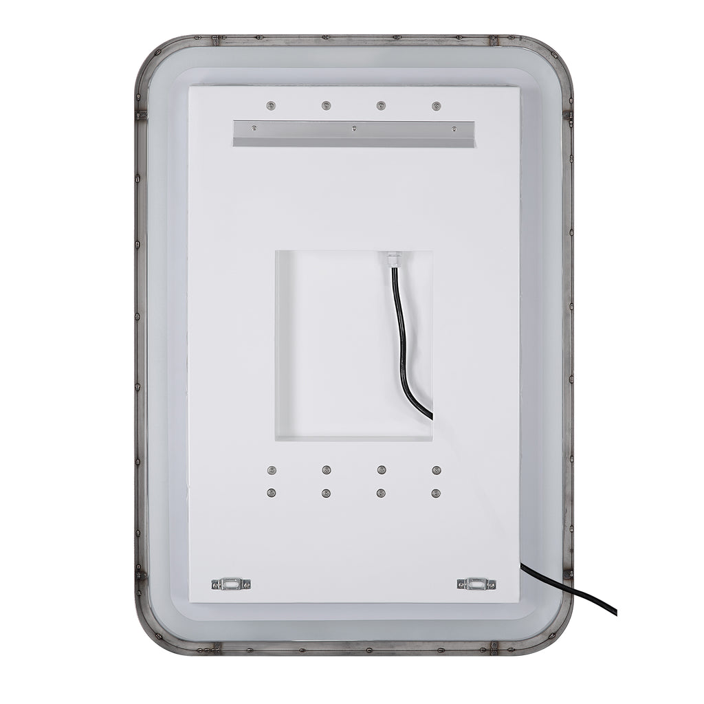 Crofton Lighted Black Large Mirror