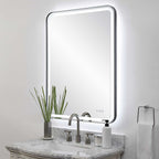 Crofton Lighted Black Large Mirror