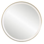 Crofton Lighted Brass Round Mirror