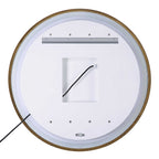 Crofton Lighted Brass Round Mirror